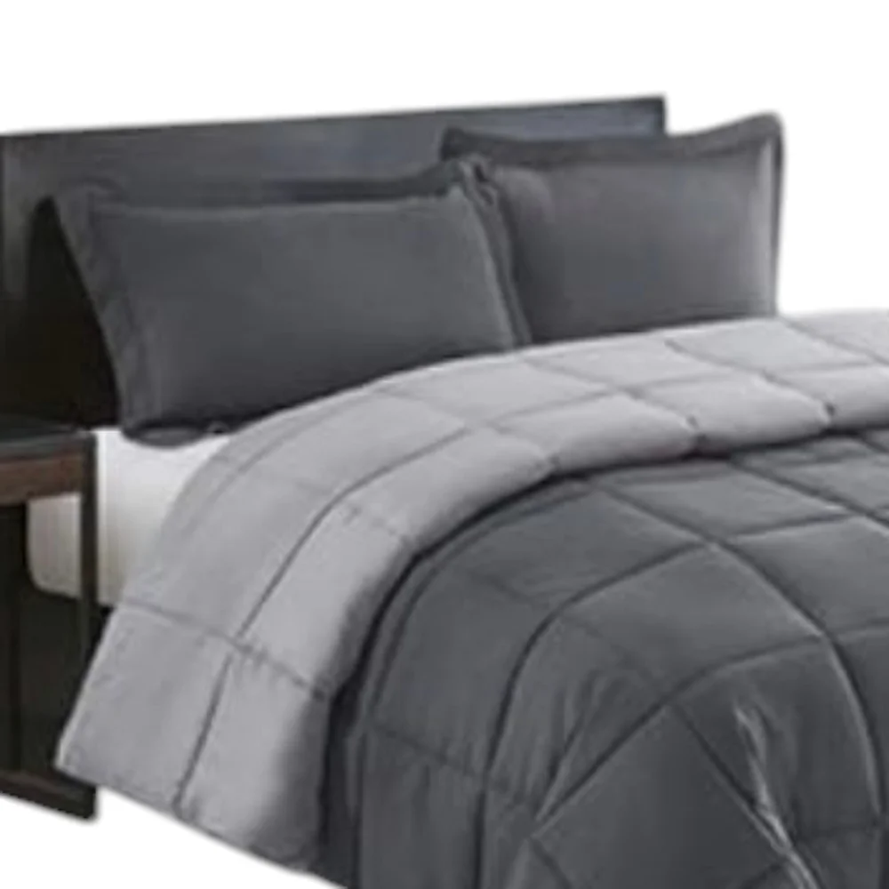 NWOT Pillow Shams Charcoal Gray/Light Gray Flanged Edge Envelope Style Set of 2